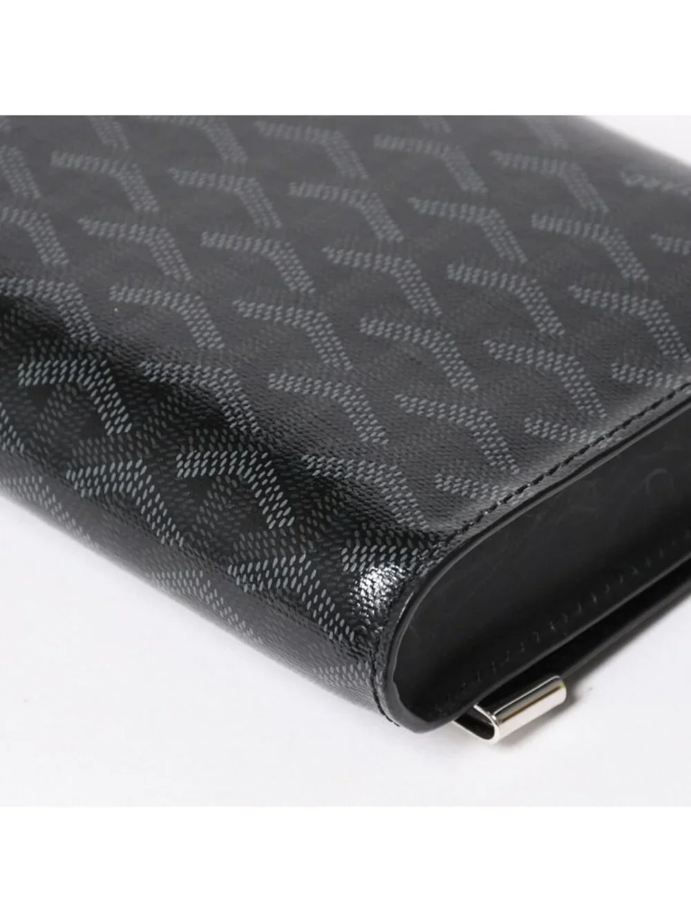 Goyard Monte Carlo PM Clutch 2-Way Limited Color Jet Black Silver